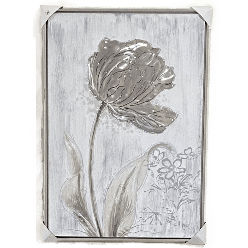 Silver Metal Floral - Image 1