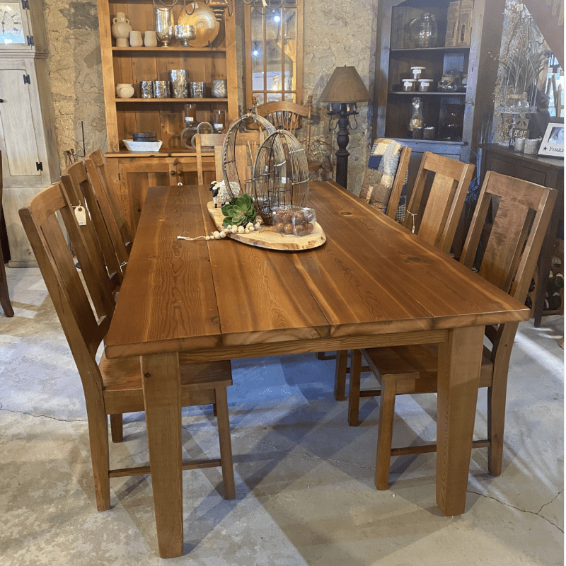 Plank top harvest table