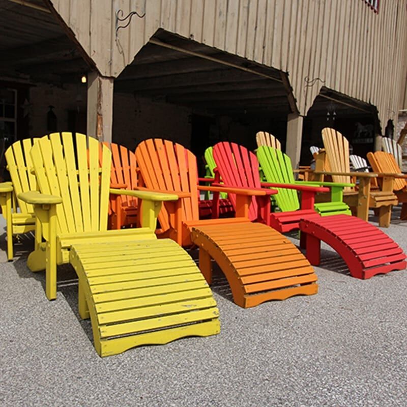 Cedar Muskoka Chairs and foot rest