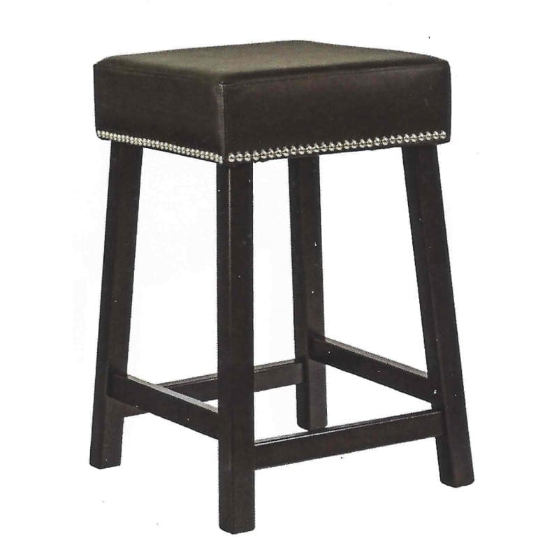 Leather stool with studding