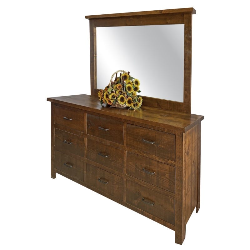 Rustic Timber 9 Drawer Mirror