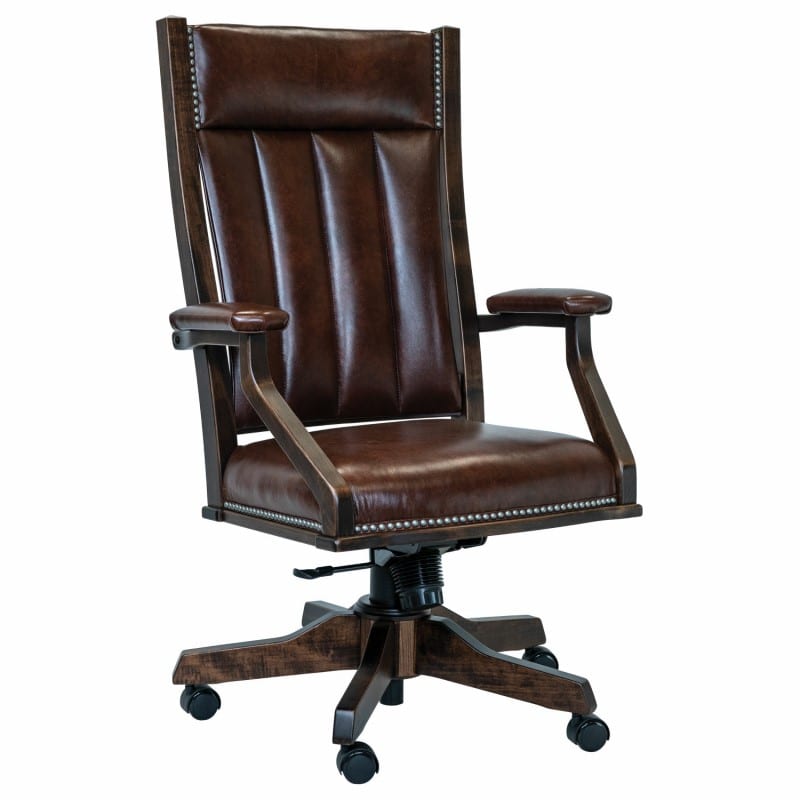 562 Buckeye Rockers MDC255 Maple Whiskey Heartland Leather Front