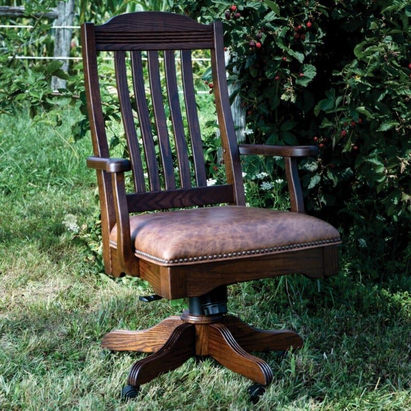 8893 Buckeye Rockers RDAC330 Oak Whiskey Heartland Leather Front Outdoor DONT USE
