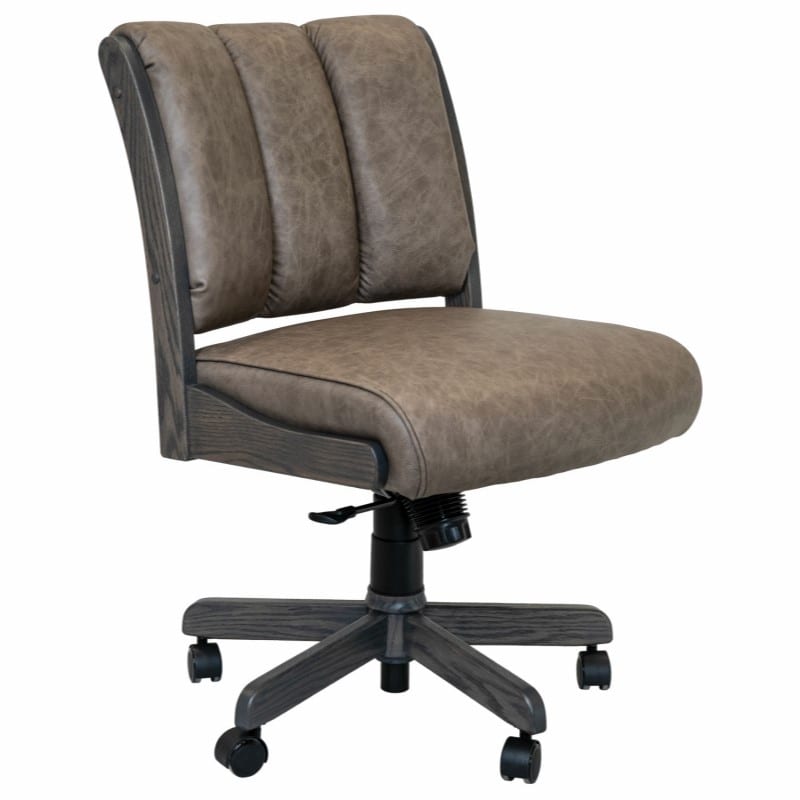 Buckeye Rockers MS62 Oak Mushroom Saloon Leather Front