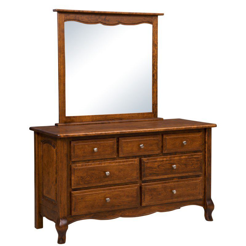 French Country 7 Drawer Dresser wMirror