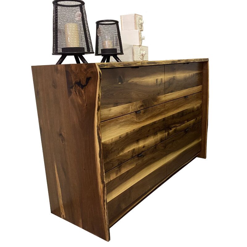 Walnut Live edge 6 drawer dresser