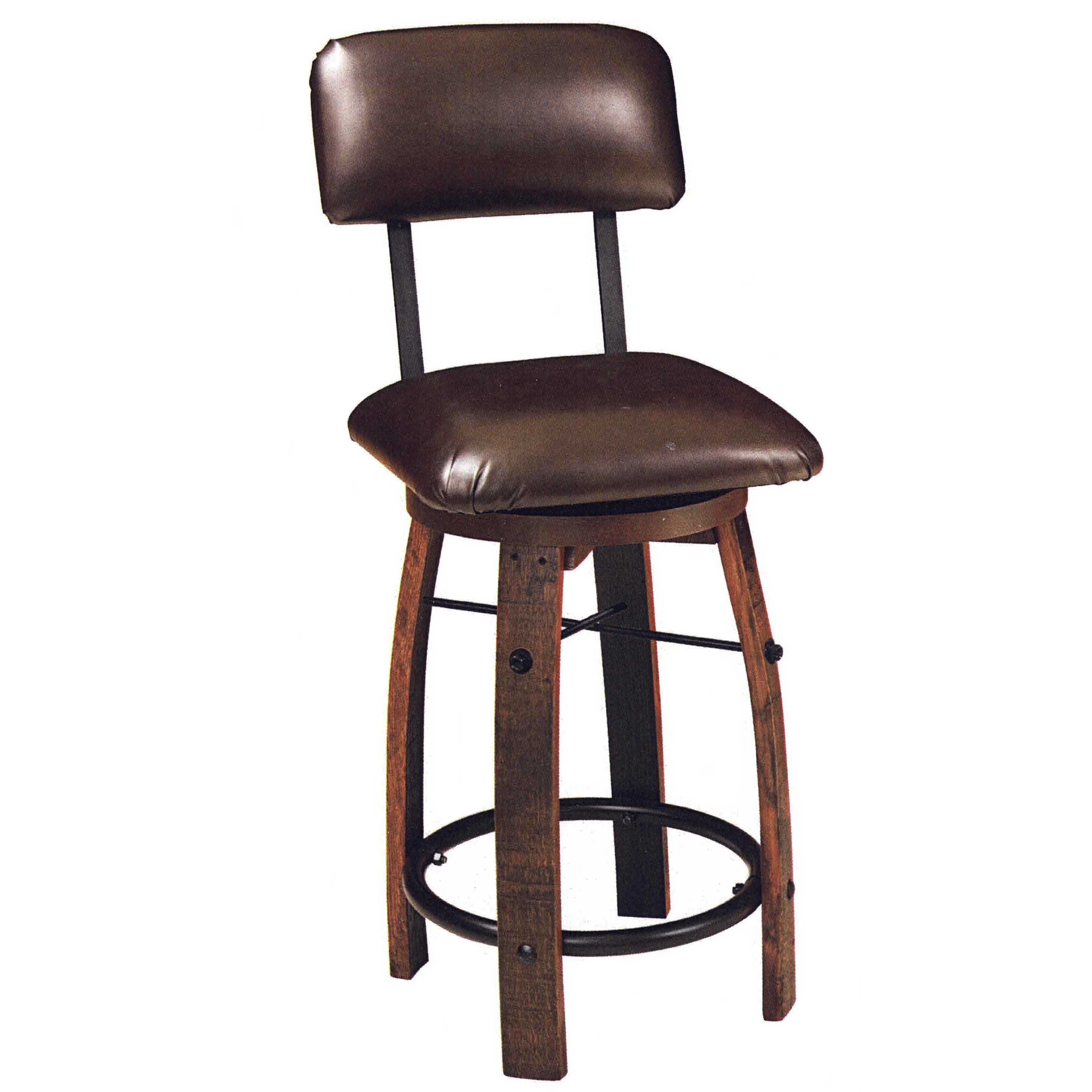 Barrel Stool with upholstered seat and back