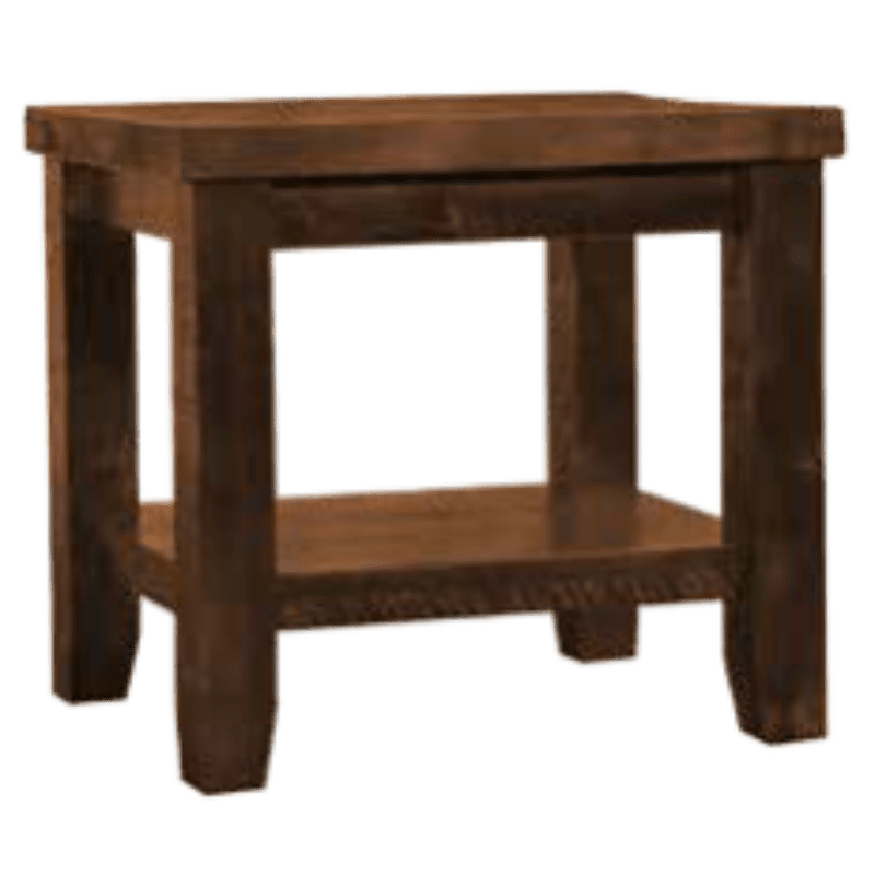 Farmhouse end table with shelf