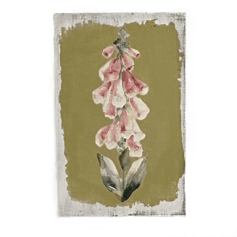 Pinkwhite flower wooden wall plaque