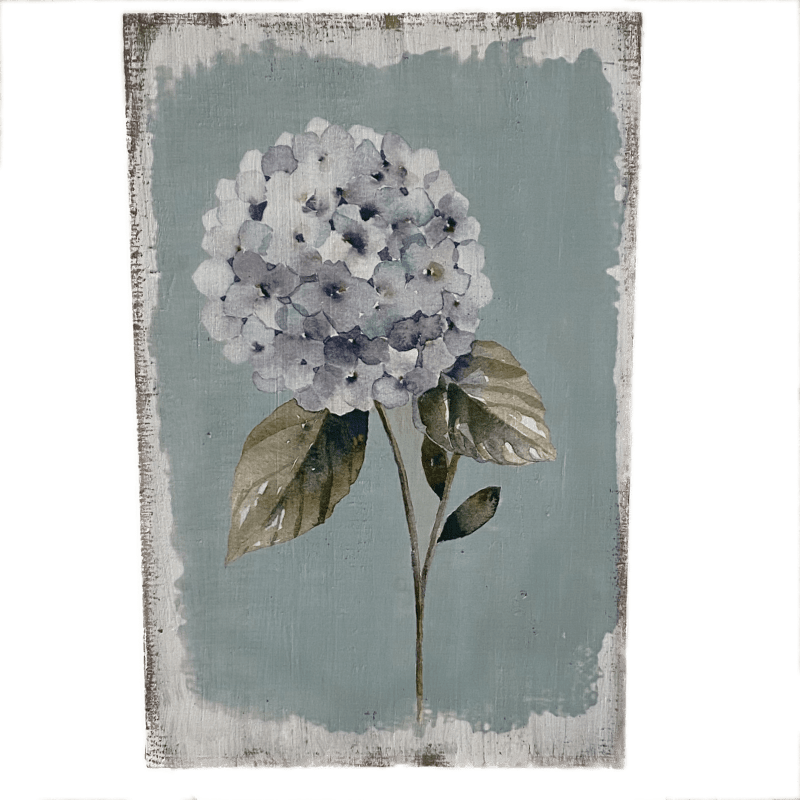 Blue Flower wooden wall plaque